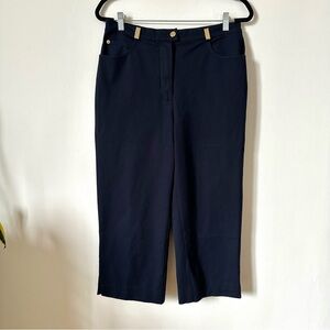 St. John Sport Navy Stretch Ankle Pants Cropped Workwear Size 12
